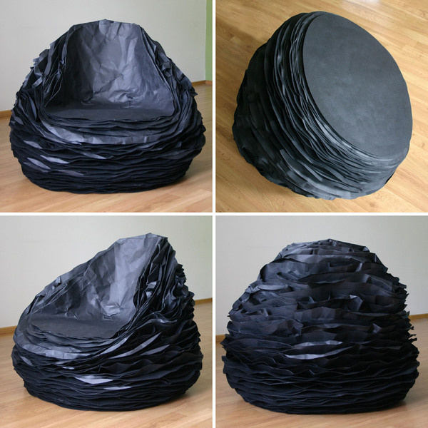 paper layers form the black paper 37 chair by vadim kibardin #chair