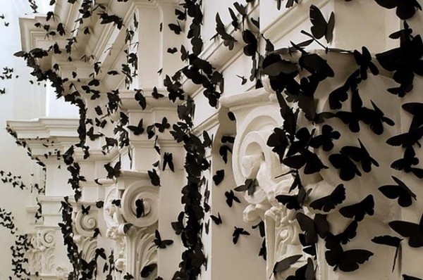 Black Paper Moths Cloud5 #interior #butterflies #art #paper #decoration