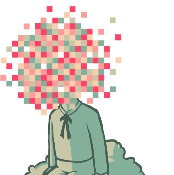 Pixel Boy - guapo #cloud #head #pixel #illustration #confused #surreal #static