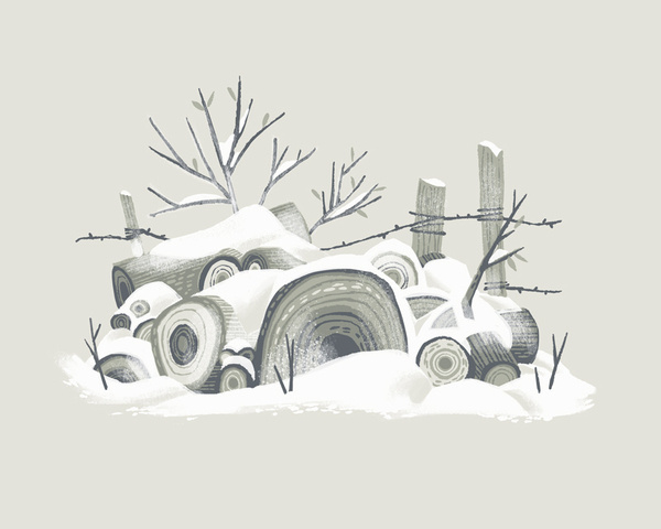 THE WOOD PILE - Chris Turnham #chris #turnham #wood #illustration #drawn #hand