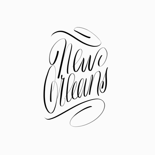 NOLA | @spencerventure | spencerventure.com #lettering #handdrawn #logo #letterforms #penandink #ink #digital #blackandwhite #brushletterin