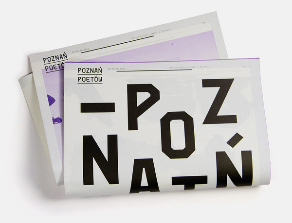 Poets in Poznan, newspaper submitted by Marcin Markowski and designed by Yo Studio (2013)–Type OnlyUnit Editions #type