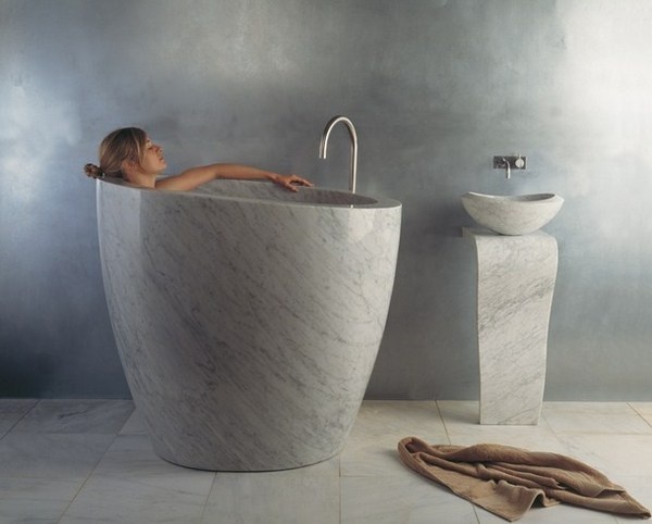 Modern style bathtub from stone #artistic #bathroom #furniture #art #bathtub