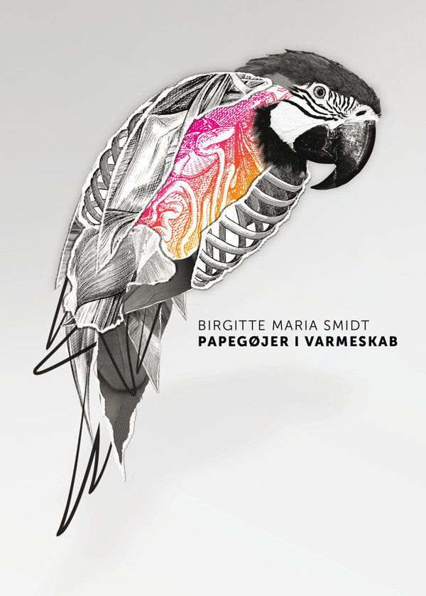 Papegøjer i varmeskab on Behance #parrot #cuts #novel #cover #paper