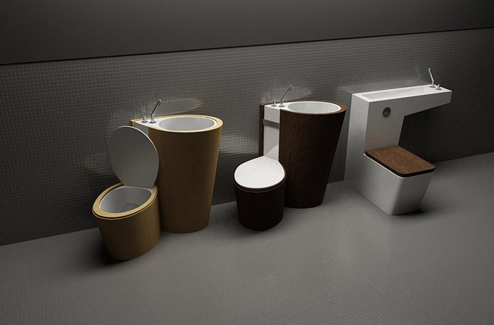 Za Bor Architects proposes an optimal combination of the toilet and sink - www.homeworlddesign. com (1) #ideas #furniture #bathroom