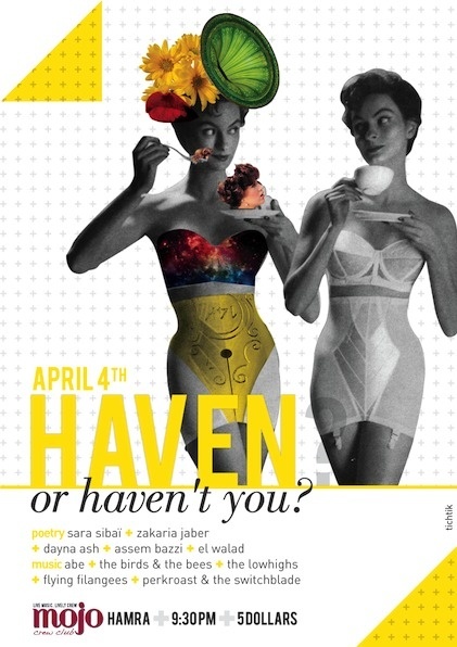 haven for artists on Behance #design #graphic #vintage #poster #art #music #collage #beirut