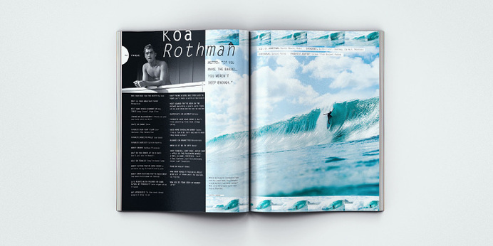 Surfing Magazine Editorial 2012 - Joy Stain #surf #surfing #print #spread #layout #editorial #magazine #typography