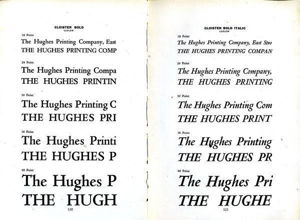 Cloister Bold type specimen #type #specimen #benton