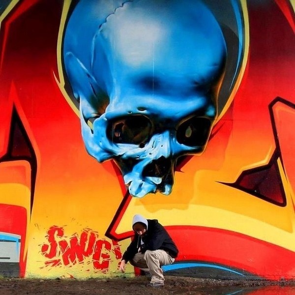 Scull in graffiti art