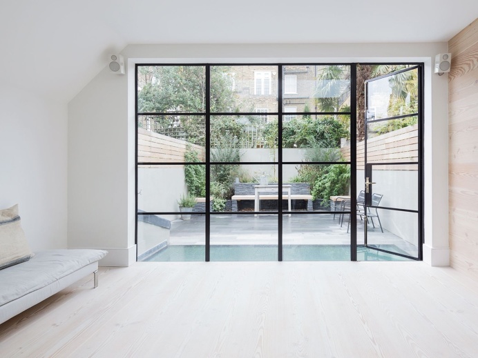 Steel framed glass door. Fulham House by Daniel Lee. #door #window #minimal