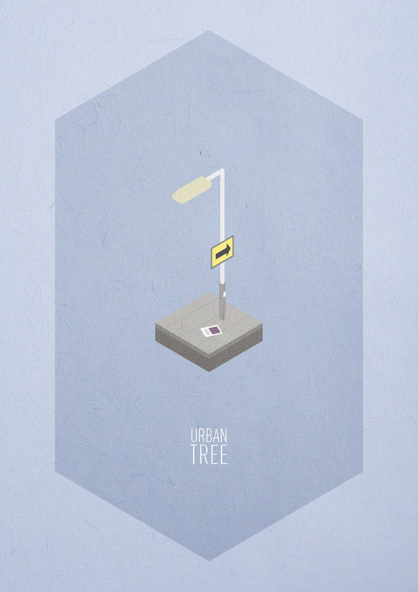 Urban Trees #urban #print #paper #illustration #poster #light