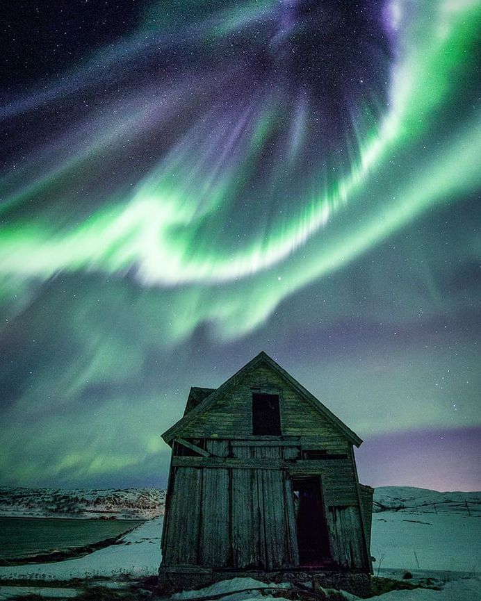 Northern Lights Dancing Above Northern Norway by Ole Salomonsen