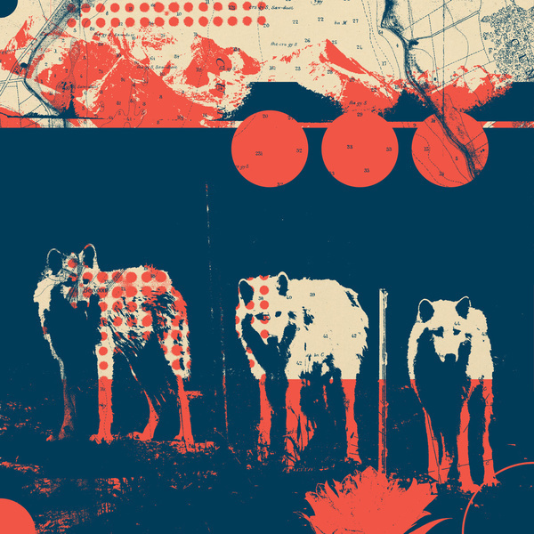 Fragments Tile 5/12 Art Print #mountain #tile #print #wolves #geometric #grid #art #wolf #flowers