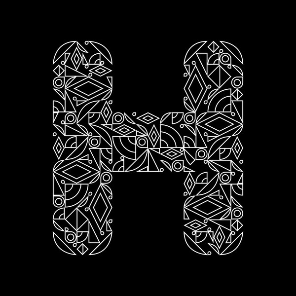 Bits #lettering #line #pattern #diamond #geometric #letter #triangle #type #outline #typography