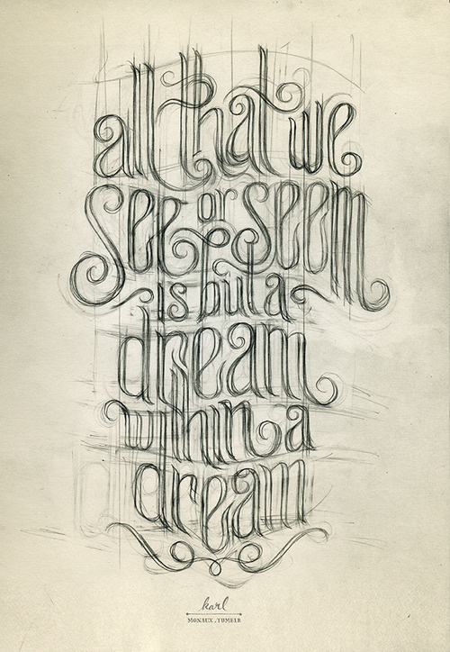 monaux:Poe. #type #pencil #drawing