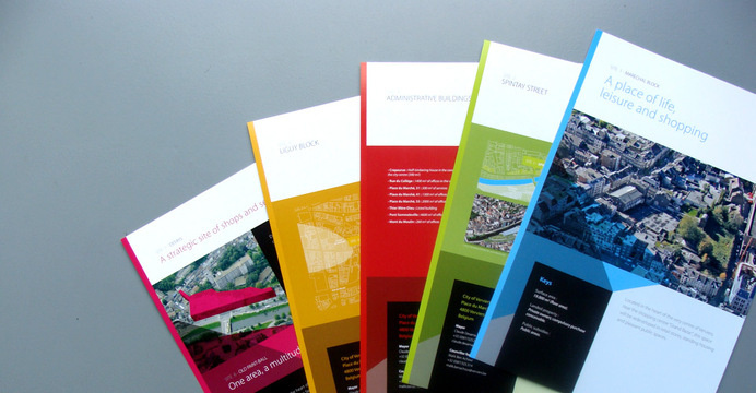 Brochure and leaflets for investors. City of Verviers, Belgium. #brand #identity #logotype