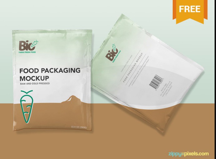Foil Sachet Mockup PSD