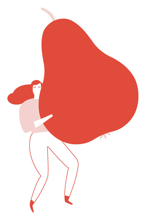 Sabrina Arnault / Illustration #pear #illustration #fruit #red