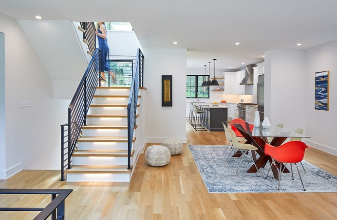 Architect Connects Two Gabled Volumes, Separating Public & Private Functions of this DC Home