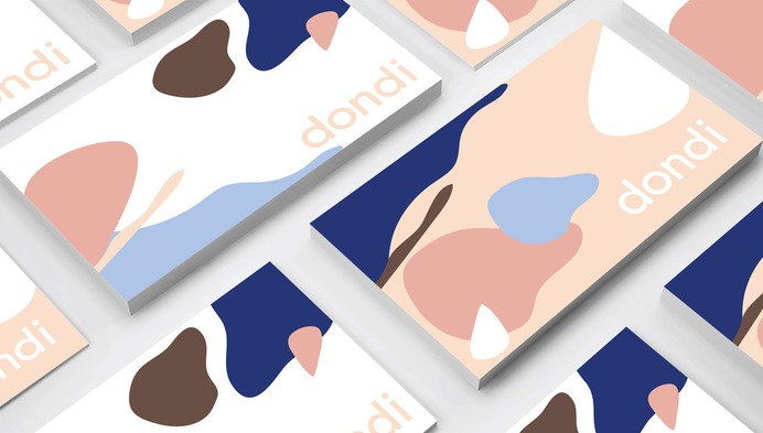 Dondi - Mindsparkle Mag Dondi's playful and relaxing abstract design created by Merril Cledera was inspired by natural settings; the cool color palette, derived from the beach and ocean, is representative of the organic ingredients. #logo #packaging #identity #branding #design #color #photography #graphic #design #gallery #blog #project #mindsparkle #mag #beautiful #portfolio #designer