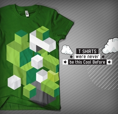 T Shirts were never be this Cool Before!!! on the Behance Network #cubes #pakistan #shapes #shirt #illustration #cubism #fashion