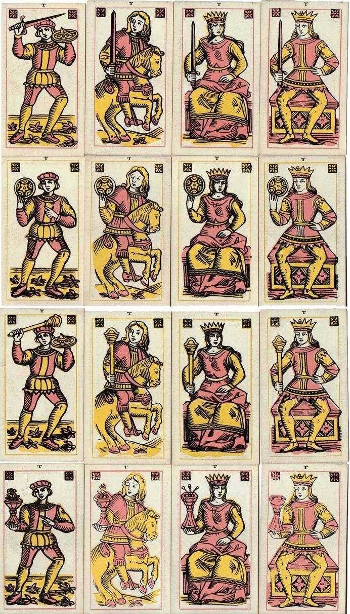 Insight Institute Tarot Court Cards, first published in c.1948 #tarot #cards
