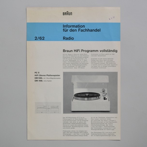 Braun Information fur den Fachhandel 1962 via www.dasprogramm.org