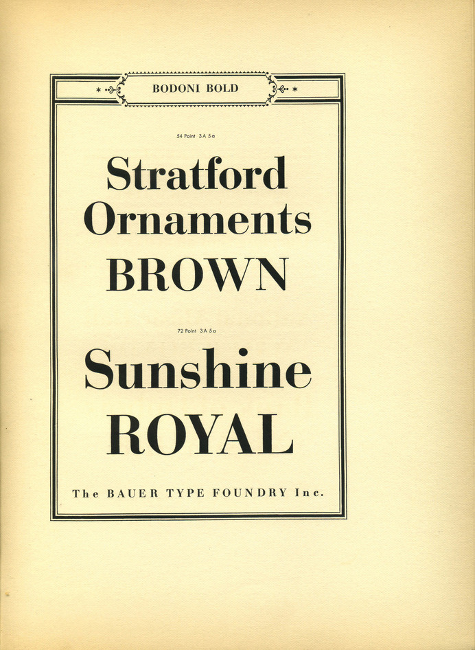 Bauer Bodoni Bold type specimen #specimen #bodoni #bauer #type #typography