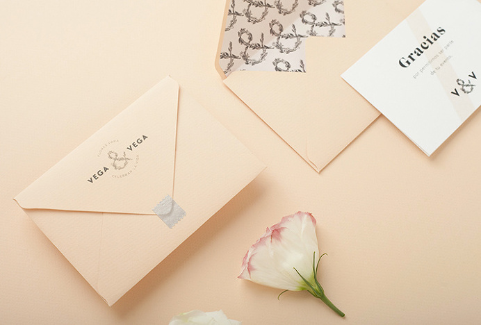 Vega & Vega by Menta . #mark #nature #flowers #stationary #print #graphic #design #envelope