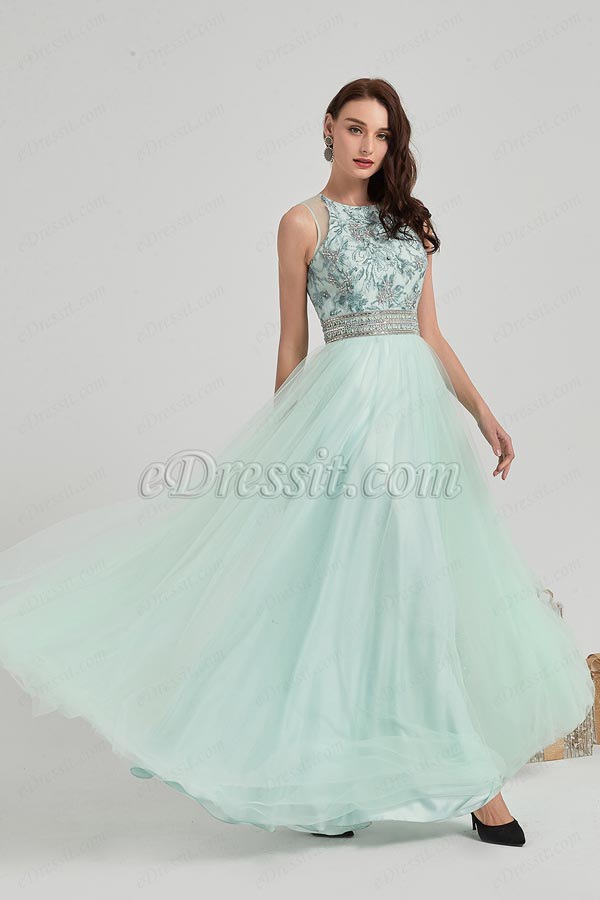 eDressit New Green Embroidery Tulle Ball Evening Dress (02202604)