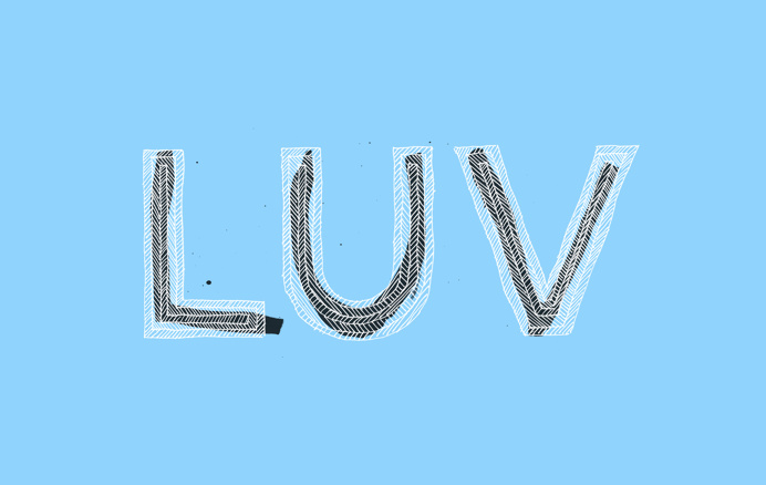 Hand-drawn typography from LUV Experiment by Equal Parts Studio