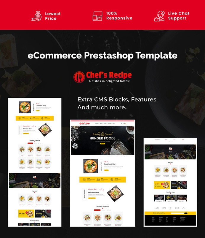 #Chef's #Recipe - #Restaurant #Food - #Prestashop #Responsive #Theme | #TemplateTrip #eCommerce #Website #Design #Template