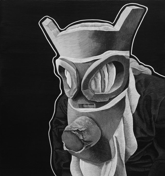 "The Doctor is In" by Abel Alejandre #blackandwhite #illustration #painting #crosshatching