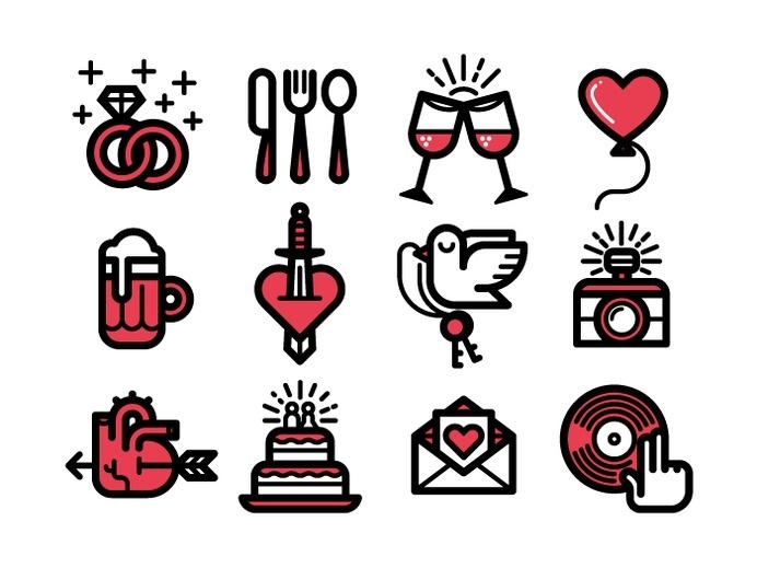 Wedding_icons_large #icon #picto #wedding