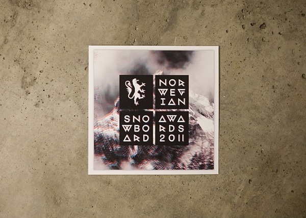 Norwegian Snowboard Awards 2011 on Behance #anaglyph #3d #typography
