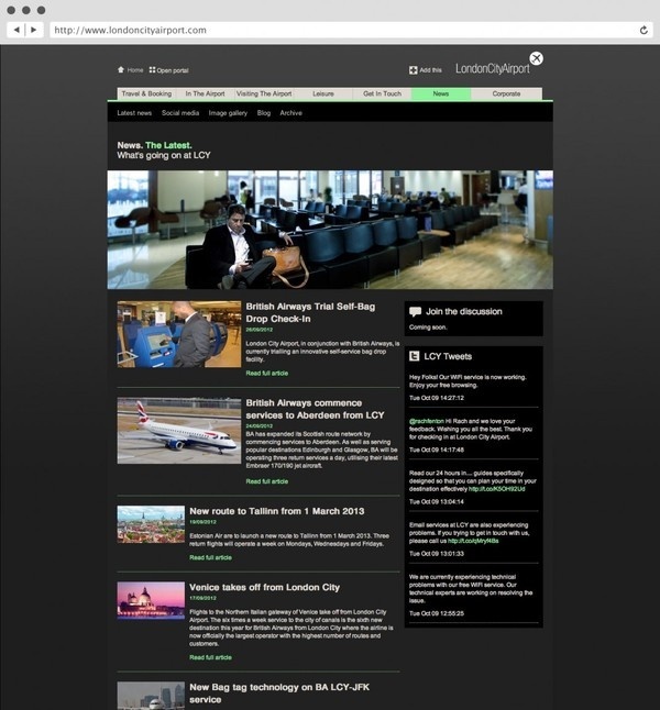 rLondon City Airport. Website. #agency #tree #in #london #design #fish #graphic #website #identity #logo #brochure