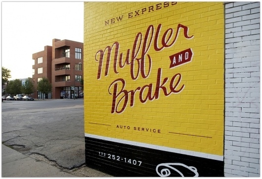 New Express Muffler & Brake hand lettered by Visual Armory (Andy Luce) #painted #drawn #hand #typography