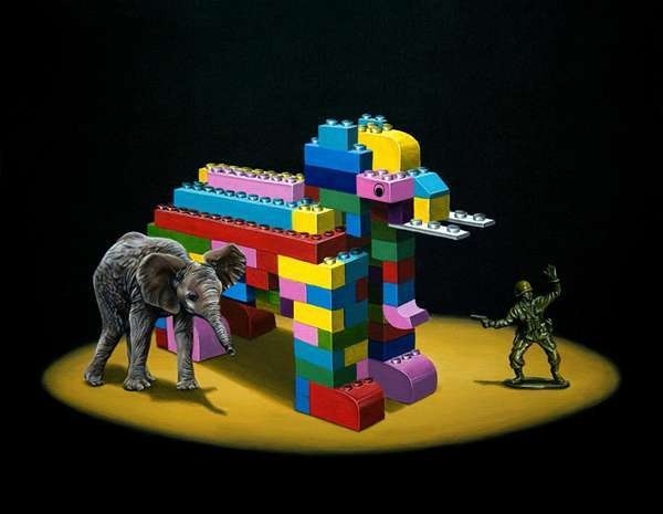 Ð•lephant animal lego art #surrealism #realism #painting #paintings #art #animal