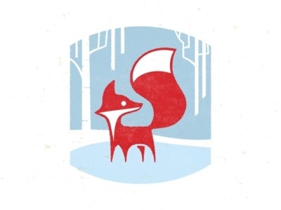 winter fox on the move. #illustration #graphic #fox #winter