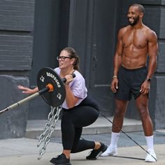 Ashley Graham and Justin Ervin Working Out in NYC July 2018