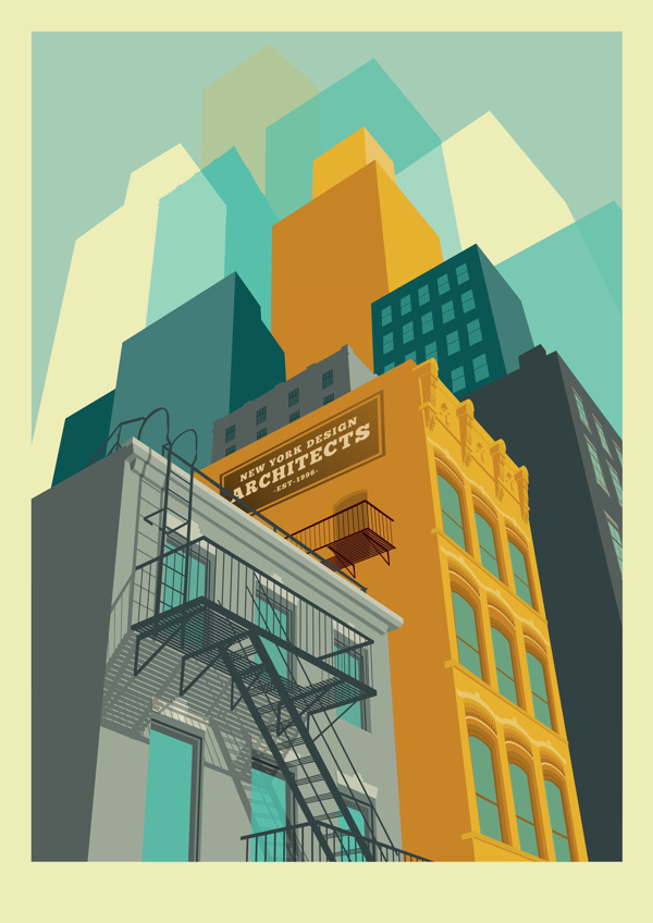 architectural illustration playing with fidelity #vector #geometric #illustration #architecture #fidelity