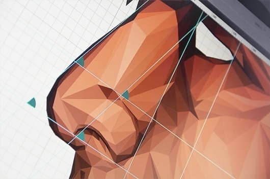 Mundos Internos - Obstacle [ 1 ] on the Behance Network #radiohead #geometry #cristian #illustration #cubism #triangles #facetado #valverde #face #piccaso