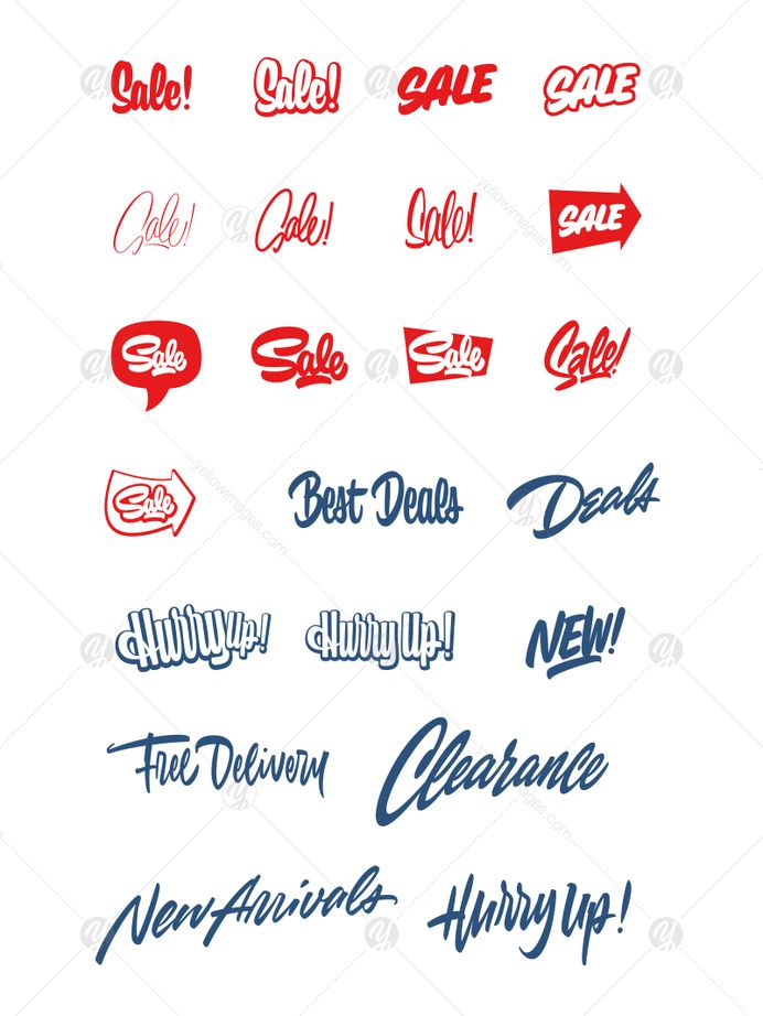 Sale bundle in Lettering on Yellow Images Creative Store