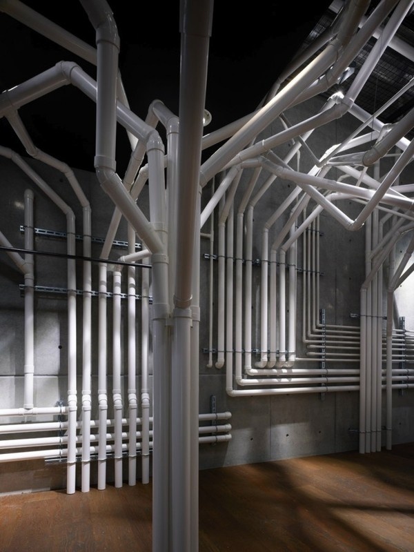 Nature Factory / Suppose Design Office #store #white #pipe #tree