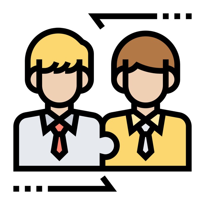 See more icon inspiration related to partner, partnership, boy, person, participation, association, alliance, network, men, networking and people on Flaticon.