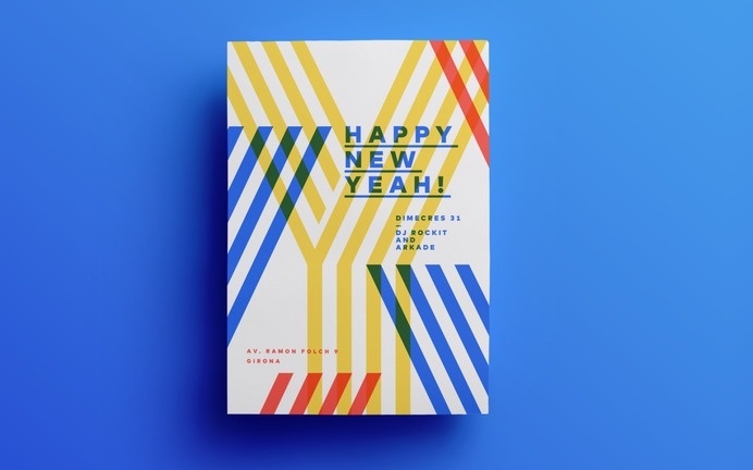 marindsgn: HAPPY NEW YEAH! poster Yeah indie Club by Quim Marinwww.quimmarin.com #type #poster