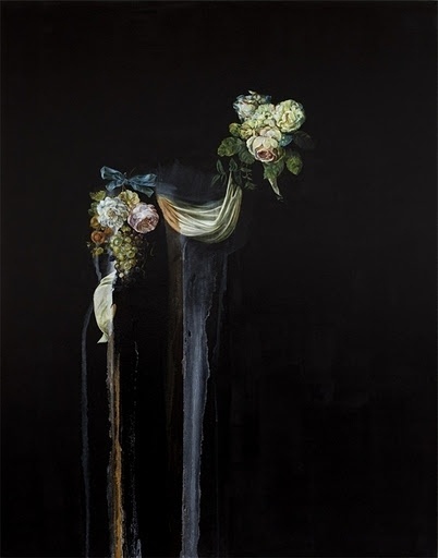 I need a guide: emma bennett #black #painting #flowers
