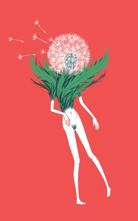 dandelion lady #illustration #figure #floral #dandelion