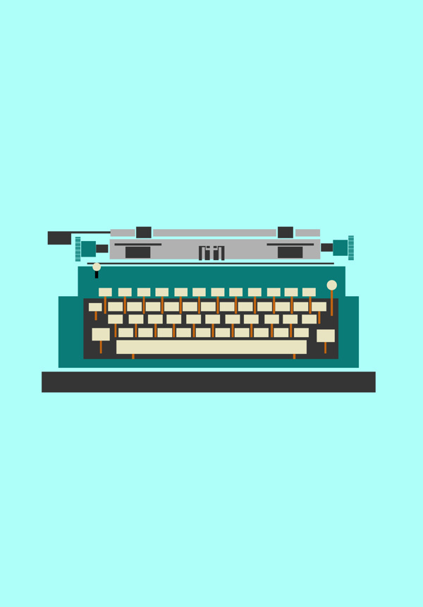 objects on Behance #colourful #retro #yildirim #yasemin #illustration #graphics #typewriter