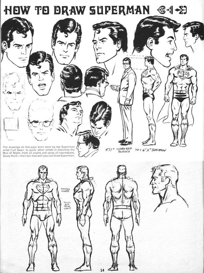 how to draw Superman by Curt Swan 

